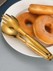 1 pieza Mini pinzas de acero inoxidable para alimentos, pinzas para ensalada, adecuadas para pasteles, bufés, accesorios de cocina - por defecto - Ver 6