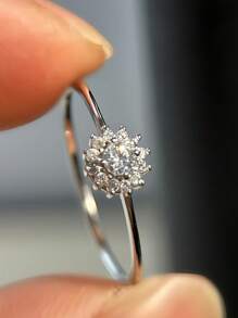 1 pieza Anillo de trébol de 4 hojas de plata esterlina S925 con baño de oro de 18k y circonita, anillo pequeño y delicado, diseño único de moda, de alta calidad, versátil, excelente regalo para festivales