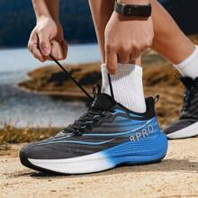 2025 New Men's Middle School PE Exam Non-Slip Training Running Shoes, Ultra-Light Shock Absorbing Carbon Plate Sports Sneakers - Black - View 3