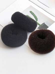 3pcs Donut Bun Maker For Women, Slouchy Hair Puff Chignon Styling Maker, Buns Hairpins Accessories, Korean Style Hair Decor Hair Ties Ponytail Holders Hair Elastics Hair Rubber Bands Scrunchies Hair Rope Elastic Hair Tie ,Hair Styling Tools Beauty Home Hair Accessories - Multicolor - View 4