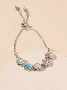 1 pieza Pulsera de mujer de acero inoxidable con cuentas de 5 colores, creativa y única para el uso diario - Pulsera - Ver 2