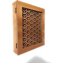 Gabinete Porta Llaves - Rustico con Entramado Decorativo - Instalacion en Pared - Marrón - Ver 3