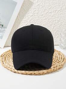 1pc Unisex Wide Brim Stylish Personalized Outdoor Sports Copper Buckle Adjustable Beach Solid Color Casual Street Polyester Patchwork Soft Top Rigid Brim Baseball Cap, Spring/Summer/Autumn/Winter