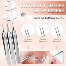 Set de 7 piezas de herramientas para extracción de granos y puntos negros de la nariz y la cara (incluye set de 7 piezas) - Kit de herramientas para extracción de puntos negros - Kit de herramientas para extracción de acné y comedones - Regalo para hombres, mujeres, familia y amigos