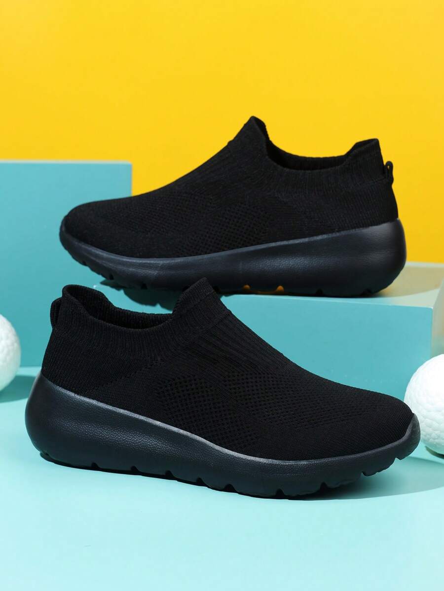 男女通用一脚蹬袜子运动鞋，柔软，高端，百搭，轻便，休闲鞋，2025 年夏季新款透气网眼薄一脚蹬袜子鞋，跑步，休闲，