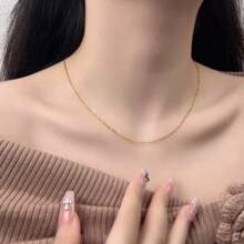 1pc Classic & Fashionable Clavicle Necklace - 925 Sterling Silver Material, Elegant & Minimalist Style, O-Shape Extended Chain, Suitable For Most, No Seasonal Restriction, Suitable Mother's Day Gift - Rose Gold - View 9