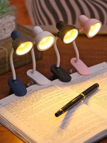 1 pieza Mini luz de libro con baterías, lámpara de lectura nocturna con brazo ajustable y pinza, luz para leer en la cama, luz de lectura por la noche y como iluminación de viaje al aire libre, lámpara de libro con pinza