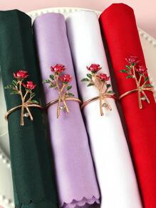 2/4/6 Stücke Rosen Servietten Ringe, doppelrosenförmige Serviettenhalter, Hochzeit Servietten Clips, Dinner Party Servietten Ständer