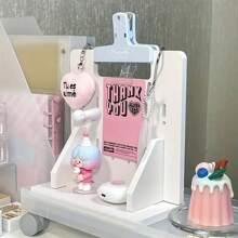 1 pieza Organizador de escritorio mini perforado de moda - Organizador de escritorio DIY, estantería de almacenamiento linda para niñas, apta para decoración de dormitorio, oficina y dormitorio