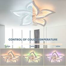 OYAJIA Ceiling Fans Integrated With Lights: 72W Fan-Light Combo With Remote Control, Timer Function, 3000K-6000K Adjustable Lighting, 6-Speed Quiet Operation, Ideal For Living, Dining & Bedroom - White - View 10