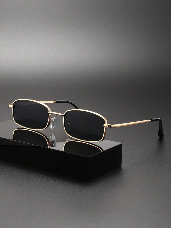 1 pieza Gafas de moda de estilo vintage para hombres, versátiles para uso diario, viajes, negocios para vacaciones de verano en la playa, al aire libre, de vuelta a la escuela, con un look escolar elegante