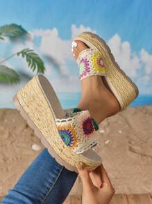 Sandales à plateforme de style bohème pour femmes, mules de plage . Convient pour le port quotidien, les fêtes, les mariages et divers festivals