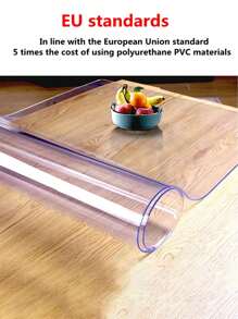 1 bucată 1,5 mm grosime VC transparent dreptunghiular/pătrat minimalist, covoraș de protecție a suprafeței mobilierului, potrivit pentru măsuță de cafea, dulap de noptiere, masă, birou de computer, birou de birou și diferite suprafețe de mobilier, covoraș de masă din sticlă de cristal pentru uz zilnic, potrivit pentru toate anotimpurile