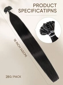 U-Tip Hair Extensions, Nail-Tip Hair Extensions, Straight Hair, U-Tip Keratin Fusion Hair Extensions, Invisible Nail-Tip U-Tip Hair Extensions - S1B - View 5