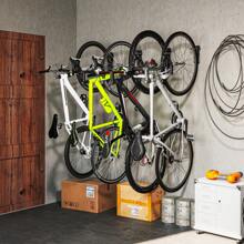 SPORTNOW 4 Pack Bike Rack, Wall Mounted Bicycle Hanger Hook, Foldable Garage Bike Wall Rack, Bicycle Storage Holder For Indoor Outdoor Use - Black - View 8