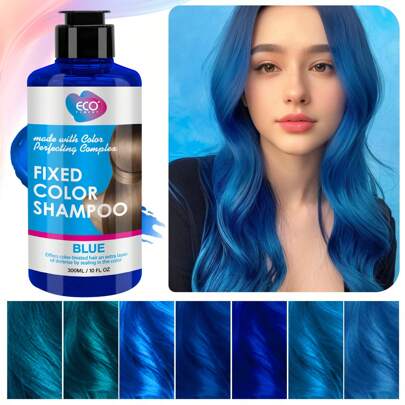 Moisturizing Coconut Oil Hair Dye Conditioner, A Bottle Of Blue Tinted Shampoo, Suitable For Both Men And Women, Ideal For All Hair, For Daily Halloween, Music Parties, Festivals Use
