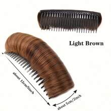 2 Pieces Per Set Wig Pads With Hair Roots Inserted Into The Comb Style, Raised With Fluffy Padding, Hair Extensions, Hair Tips, Hair Roots, Wig Pieces, Forehead Hair Styling Tool - Multicolor - View 2