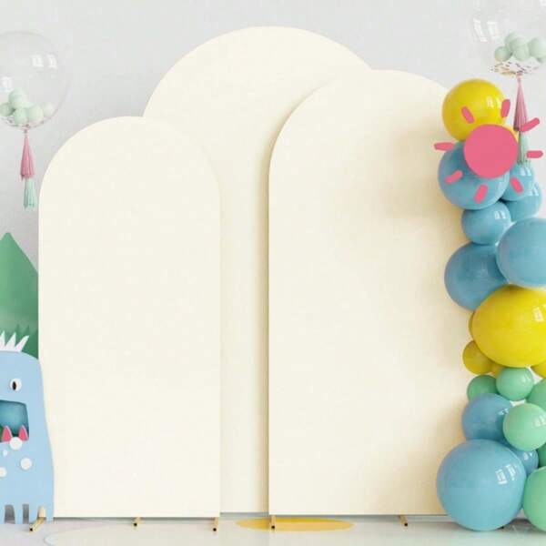 Beige boogachtergrond van 1,8 m, 2,2 m, 2,2 m, tweezijdige spandex boogachtergrond van aangepast materiaal voor bruiloftsboog, boogdecoratie voor verjaardagsfeest (boog niet inbegrepen, alleen stof) Zomercadeaus Strand Terug naar school Schoolbenodigdheden Kamerdecoratie