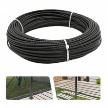 316 Stainless Steel Wire Rope, 150ft Long, 3mm Diameter, Strong, , Rust-Resistant Cable For Indoor/Outdoor Applications, Smooth & Surface - Black and White - View 6
