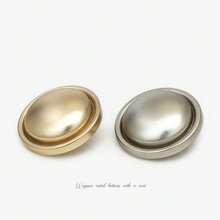 10 Piezas de Botones de Metal Planos para Coser, Botones Redondos Dorados para Accesorios de Ropa, Botones de Costura Minimalistas de Moda DIY para Camisas, Chaquetas, Vestidos, Blazers | Accesorios de Decoración de Ropa - Multicolor - Ver 6