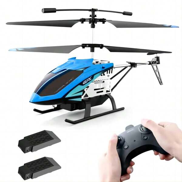 RC Hubschrauber, Drohne mit Höhenregelung durch Gyrosensor für Erwachsene Einsteiger, 2,4GHz Fluggerät zum Fliegen in Innenräumen mit 3,5 Kanälen, blau rot, RC Drohne, Fluggerät, hohe und niedrige Geschwindigkeit, LED-Beleuchtung, 2 Batterien, Weihnachtsgeschenk, schöne Geschenkverpackung, Geburtstagsgeschenk, Geschenkidee, Neujahrsgeschenk