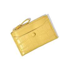 极简主义女士零钱包，拉链零钱包，迷你超薄多卡钱包，时尚手提卡包 - 彩色 - 查看 9