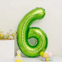 1pc 32-Inch Lime Green Mylar Number Balloon, Suitable For Spring, Birthday, Anniversary Party Decoration