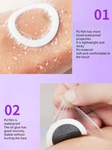 无纺布星星肚脐贴 防水 小熊形状空白贴纸 爱心形状敷料 - 白色 - 查看 4