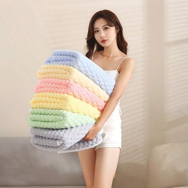 1pc Super Absorbent Soft Bath Towel, Quick-Dry Towel For Daily Use, Spa, Gym And Travel