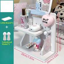 1 pieza Organizador de escritorio mini perforado de moda - Organizador de escritorio DIY, estantería de almacenamiento linda para niñas, apta para decoración de dormitorio, oficina y dormitorio