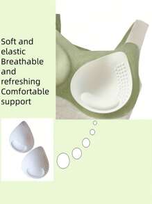 2 件可重复使用乳胶吊带胸垫，隐形防凸胸部增强垫，女士内衣和瑜伽胸罩配件，尼龙氨纶混纺，仅可手洗，隐蔽式乳房罩 | 柔软质地垫 | 氨纶混纺面料