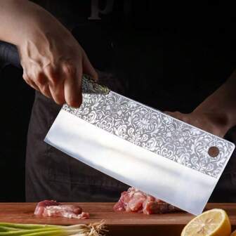 1 pezzo Coltello da chef multifunzione artigianale in acciaio inossidabile con manico in legno - Adatto per carne, disossatura e frutta, ideale per chef di casa, barbecue all'aperto e accessori da cucina