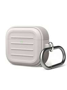 时尚百搭简约条纹硅胶蓝牙耳机盒 - 米色 - 查看 1