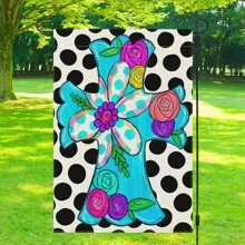 1 pieza Banderas para exteriores con conejos y huevos de Pascua, Conejos de Pascua, Huevos, Excelente para decoraciones de primavera y verano, Banderas de jardín de Pascua, Excelente para fiestas de interior y exterior/Pascua y decoraciones del hogar, Decoraciones de Pascua, Decoraciones de estilo rústico, ¡Agrega un ambiente festivo y personaliza las decoraciones del patio!