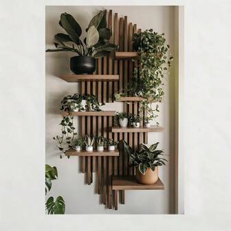 2D/平面单幅壁挂盆栽植物艺术品，适合装饰的海报画，适用于客厅、餐厅、车库、办公室、酒吧和庭院。这幅墙面艺术装饰画不带实木画框，可选配画框。