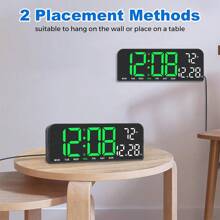 1 stuk 10-inch LED digitale wandklok, digitale wekker voor de slaapkamer met groot display, temperatuur/aftellen/automatisch dimmen/snooze-functie - 12/24 uur, moderne digitale wandklok, cadeau voor verjaardag, afstuderen, kamerdecoratie, wandklok, slaapkamerdecoratie, slaapzaaldecoratie, terug naar school, schooldecoratie, schoolverrassing