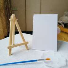 Children And Adults Outdoors,Indoors Painting Set - 4 Pcs Mini Canvas Kit With Easel, Brushes, Palette - Perfect For Classroom Art Projects & Birthday Party Favors
