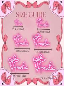 Customized LED Neon Bow Sign - USB Powered Wall Decor With Elegant Cursive Name, Warm White Light, Suitable For Bedroom, Living Room, Vanity, Birthday, Wedding, Bar, Party Background, Neon Light Wall Art