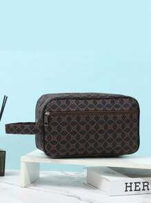 Men Fashion PU Leather Solid Color Phone Small Purse Clutch Hand Bag Wristlet Work Weekend Travel Camping Summer Gym Vacation Holiday Toiletry Water-Proof Carry On Casual Business Black Personalized Gift