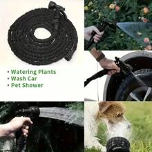Expandable Magic Hose With 7 Water Spray Functions, Water Gun And High Pressure Car Wash - Great For Garden, Lawn And Outdoor Cleaning Needs, Black, Modern And Simple Design, Great For Dog Bathing And Outdoor Cleaning, Dog Bathing Essentials | Functional Pet Products | Adjustable Nozzle - Multicolor - View 3