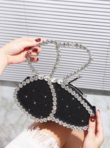 Rhinestone Butterfly Glitter Shiny Clutch Purse, Elegant Glitter Handbag, Classic Creative Evening Clutch Bag Suitable For Valentine's Day Gift, Wedding, Gala, Party, Birthday Gift - View 3