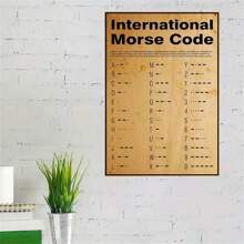 1pc International Morse Code Education Learning Print Canvas Wall Art Decor Poster, Home Office Farmhouse School Classroom Kitchen Living Room Bedroom Wall Decor, No Frame