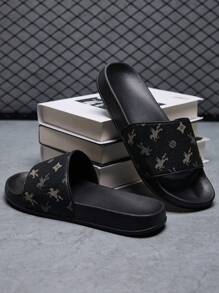 Men's New Arrival High Elastic Anti-Slip Bottom Casual Indoor Slippers With Elements, For Parks, Streets And Beaches - Black - View 6