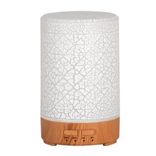 1 Pc 150ml Ultrasonic Mini Air Humidifier Aromatherapy Essential Oil Diffuser USB Powered Auto Shut Off Timer Ultra Quiet Cracked Cover White Yellow Dark Woodgrain For Home, Office, Yoga, Bedroom