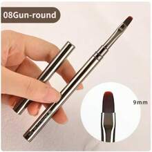 1pc Gothic Gun-Black Plating Nail Gel Brush Acrylic UV Gel Extension Builder Oval Nail Brush