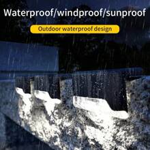 4/8/12 件太阳能楼梯灯，户外楼梯照明，半嵌入式安装，光传感器控制，镍电池，塑料灯罩，太阳能充电，可拆卸灯具，含硬件