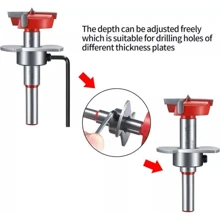 35mm For Kitchen Cabinet Doors Concealed Hinge Hole Jig+Saw Drill Bit Tool Set - Multicolor - View 3