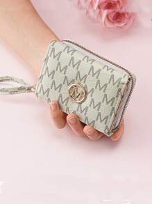 Women's Short Wallet Zipper Tri-Fold Embroidered Fashion New Style Multi-Card Slots Handbag For Women Wallet Mini Wallet Purse Wallet Small Wallet Wallet - Beige - View 2