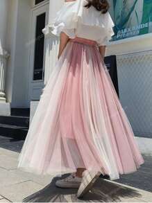 Falda plisada de gasa elegante para mujer, estilo retro de Japón y Corea del Sur, informal y popular, de fluido casual para las damas