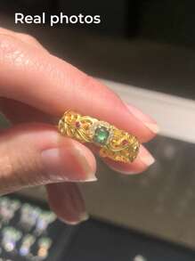 Jade Inlaid Silver Ring, 925 Silver Inlay, Natural Jade, Natural Gemstone, Pure Silver Plated, Adjustable Ring, Gift Box Packaging, Festival Gift, Quality Jewelry, Elegant And Fashionable Women's Jewelry, For Women's Wedding, Birthday, Daily Wear